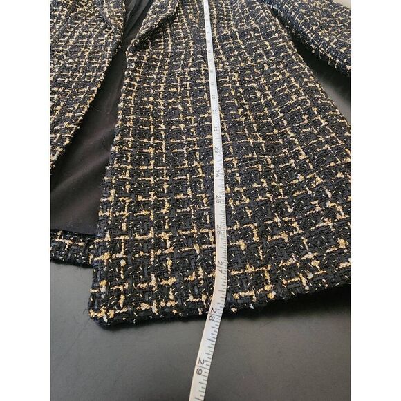 Nanette Lepore  NWT tweed open front black and gold blazer Size small - Picture 5 of 8